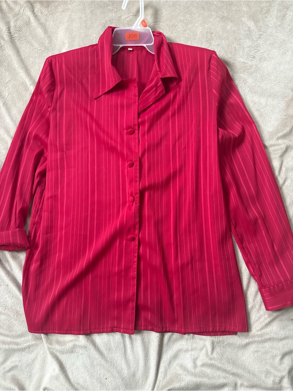 Women’s Pink Pinstripe Button-Down Shirt by